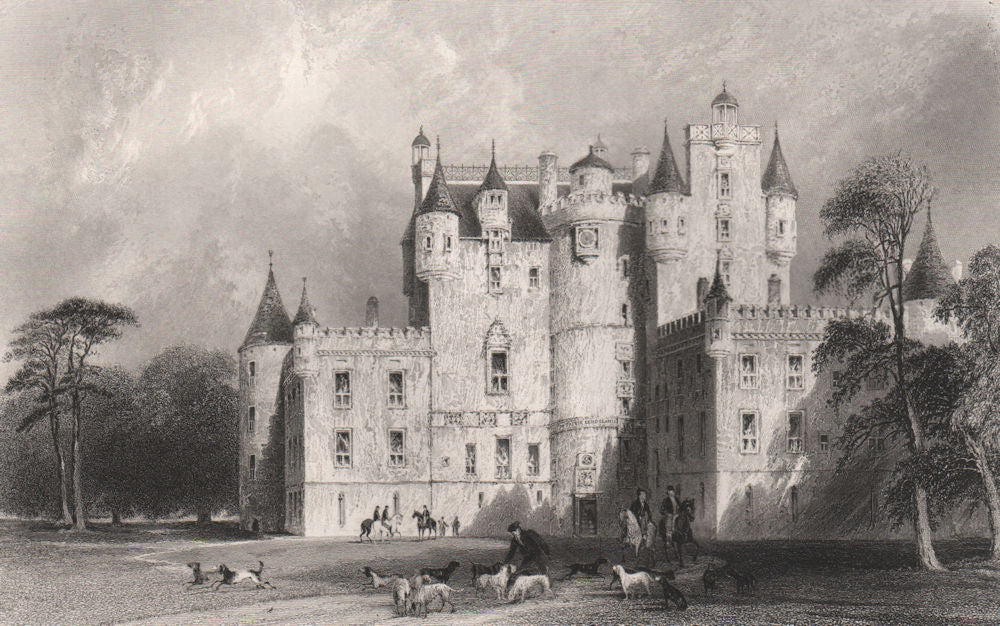 Glamis Castle. Forfarshire. Scotland. ALLOM c1840 old antique print picture